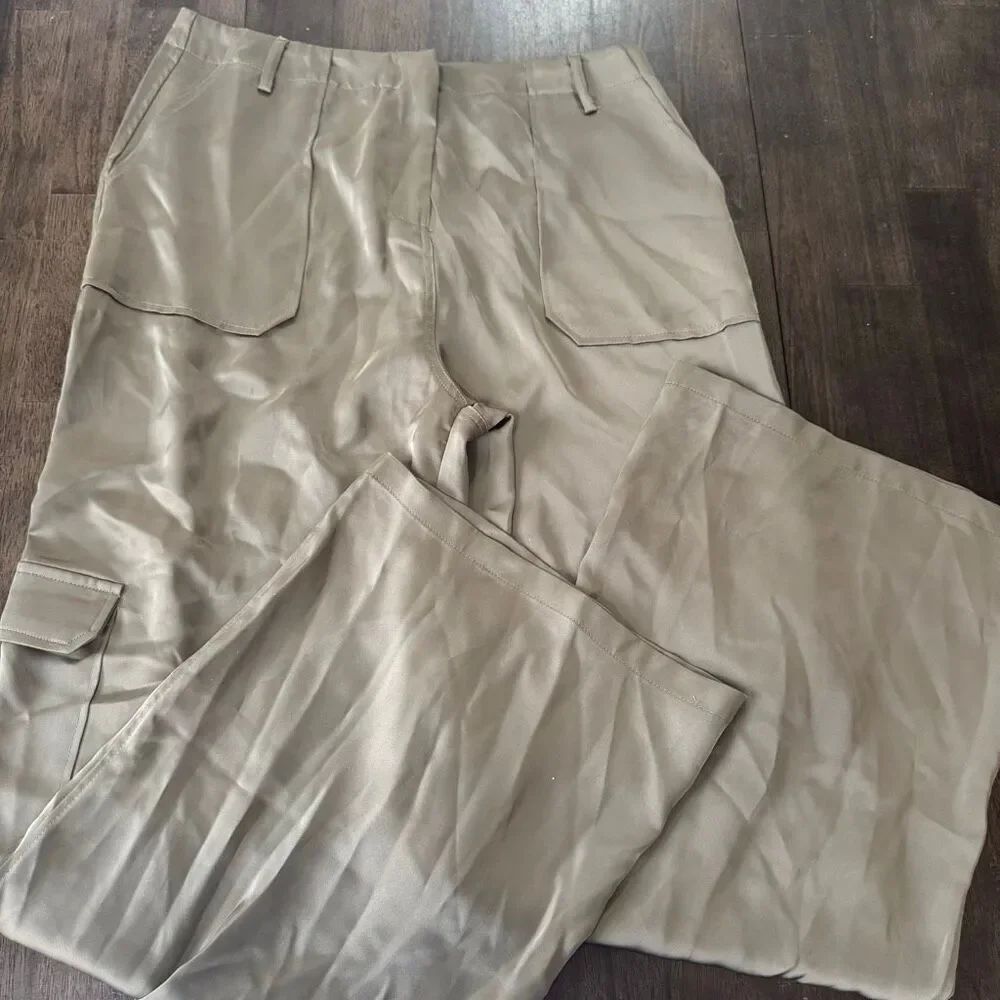 Fashion Nova Olive Green Polyester Dress Pants size medium